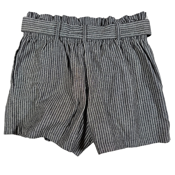 HAVE Los Angeles 100% Cotton Paper Bag Shorts, Dark Grey Pin Striped,Small - Picture 4 of 9